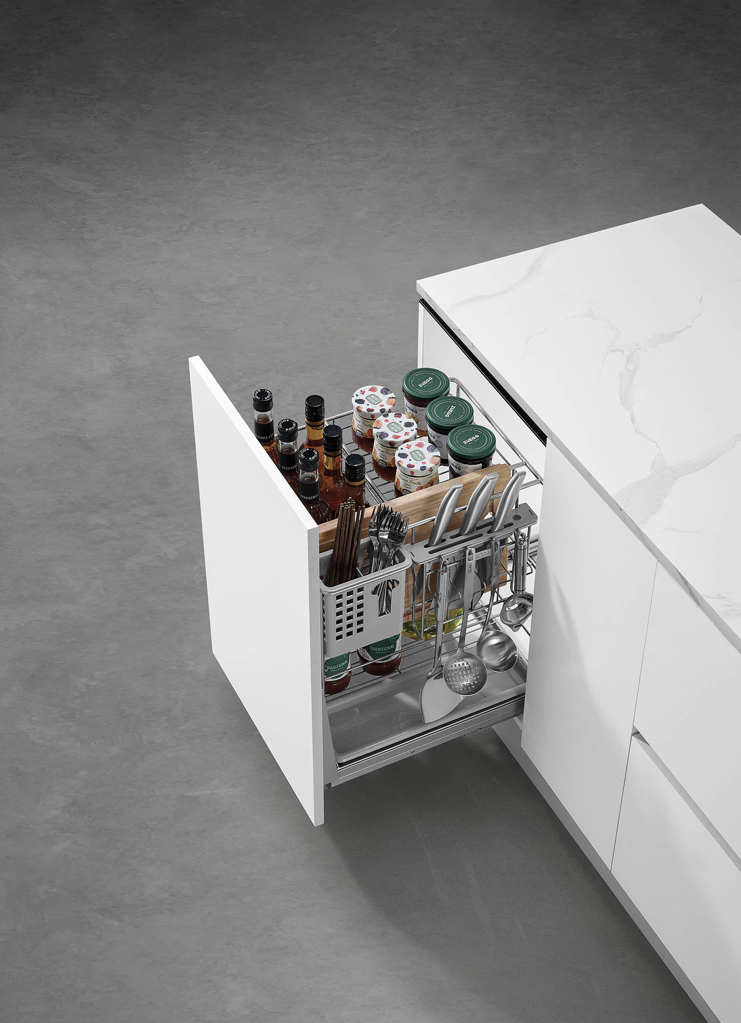 kitchen matt grey tall pantry unit
